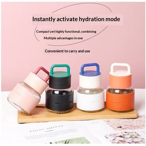 Trendy Cute Handle Fat Cup for Office Use Portable Anti-Scald Glass Water <b>Bottle</b> Minimalist Design Printing Summer <b>Mini</b> - Product Image 1