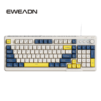 Low-Noise Ergonomic 98% Layout Keyboard, Wired Membrane Backlit Keyboard with Silent Typing