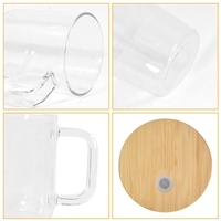 Gobelet en verre réutilisable écologique de 20 oz avec couvercle et paille, personnalisable avec logo, pour café glacé, boba, smoothie – Cadeau tendance pour les fêtes 2026