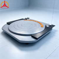 Plateforme tournante d'atelier ultra-mince en alliage aluminium-magnésium pour alignement de roues, hauteur 25 mm, 400*400 mm, 4 tonnes, puissance de rotation 150 kW