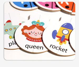 Cartes de jouet assorties de mots d'animaux Casse-tête de reconnaissance de lettres pour la petite enfance pour le développement de l'intelligence Jeu pour enfants - Product Image 5