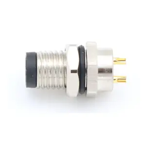 M8 2-pin screw connector IP67 rear mounting connector for aviation