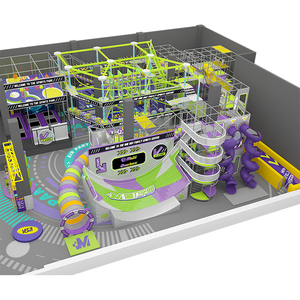Parco Giochi Commerciale al Coperto Qiaoqiao 800mq per Adulti e Bambini, Parco Avventura Sportivo con Scivoli Alti e Percorso a Funi - Product Image 1