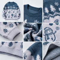 Pull de Noël personnalisé OEM pour homme, pull tricoté jacquard à col rond motif dessin animé, vente en gros de pulls tricotés pour les fêtes d'hiver