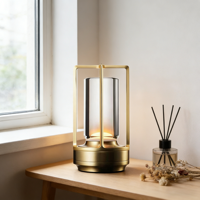 Lampe de table LED rechargeable moderne, sans fil, en métal, pour chambre, restaurant, mariage, avec commande tactile, alimentée par batterie