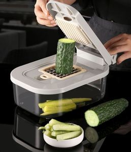 Nuevo Picador Manual de Alimentos PP, Rebanador de Verduras y Espiralizador, Cortador, Rallador, Juego de Utensilios de Cocina con Contenedor - Product Image 3