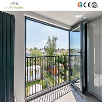 Porte pliante en aluminium à double vitrage thermique insonorisé, verre trempé, style moderne NFRC USA pour terrasse