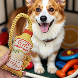 <b>Plush</b> Squeaky Sauce Bottle Pet Toy - Crinkle Rope Chew Toy for <b>Cats</b> & Dogs Hot - Product Image 4