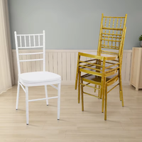 Chaise Chiavari en aluminium argenté élégante et empilable pour mariage, fête, événement, banquet – Vente en gros
