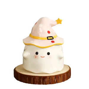 แก้วเซรามิคลายการ์ตูนผียิ้มสไตล์ยุโรปและอเมริกา ขนาด 350 มล. สำหรับกาแฟ ชา น้ำ อาหารเช้า นม - Product Image 5