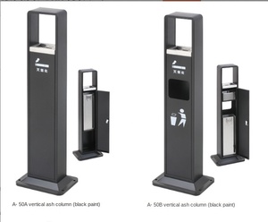 Lớn Ngoài Trời Sàn-Đứng Thép Không Gỉ Gạt Tàn Dọc Khói Dập Lửa Cột Thuốc Lá Mông Thùng Rác Có Thể Thu - Product Image 1