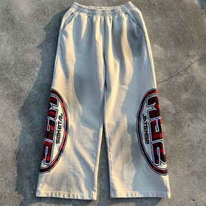 <span class=keywords><strong>Pantaloni</strong></span> Sportivi da Uomo Oversize in Cotone Pesante con Lavaggio Acido, Gamba Larga e Svasata, Personalizzabili - Product Image 1