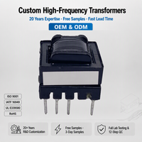 Transformateur abaisseur à noyau de ferrite EE16, alimentation SMPS 30V, montage sur circuit imprimé, bobinage en cuivre, personnalisable OEM