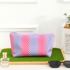 Bolsa <span class=keywords><strong>de</strong></span> <span class=keywords><strong>Maquillaje</strong></span> Acolchada <span class=keywords><strong>de</strong></span> Lona con Degradado, Diseño Personalizable, Bolsa <span class=keywords><strong>de</strong></span> Cosméticos Diaria - Product Image 2
