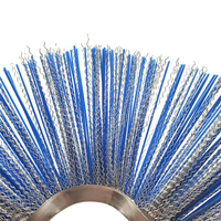 Brosse pour gaufrettes de fixation en fil d'acier PP mélangé de qualité industrielle pour le nettoyage des routes OEM