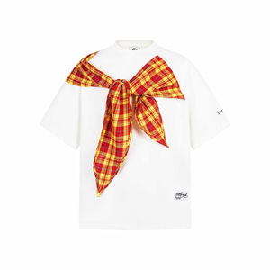 Vestiti estivi da uomo t-Shirt Plaid con papillon scialle davanti vestiti da uomo nuovi stili Design t-Shirt per uomo alla moda - Product Image 3