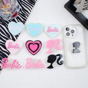 Barbie Mobile Phone Holder With Cute Design Acrylic Sublimation Phone Grip Custom Phone Grip Poppings Socket As A Gift
