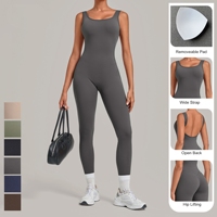 Nouvelle Collection 2026 : Combinaison de Yoga Taille Haute pour Femme – Été, Col V, Sans Manches, Amincissante, Dos Creux, Tenue de Fitness