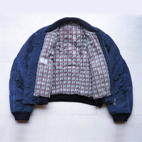 Nouveau design blouson d'aviateur court en nylon balistique zippé avec doublure en tartan style hip-hop imperméable et réversible