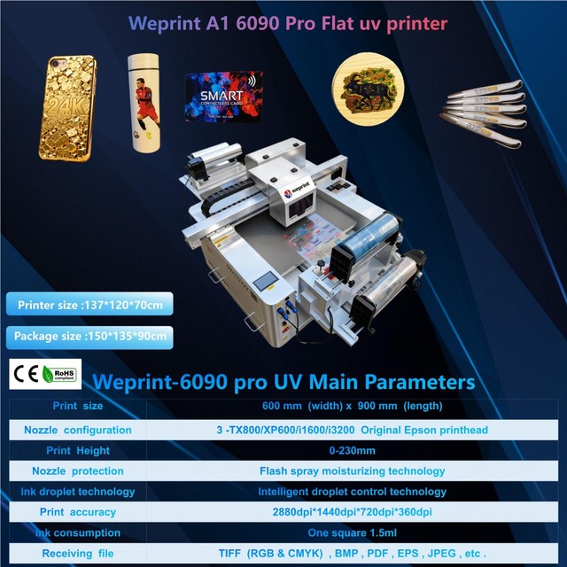 9060 4 Heads UV DTF Printer Machine 6090 Flatbed Printing Machine With Laminator All-in-one for Uv Dtf AB Film Crystal Sticker