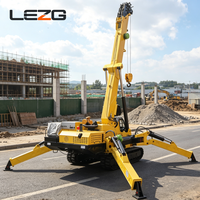 Grue araignée compacte sur chenilles 4 tonnes 8 tonnes avec flèche principale pliable pour un transport et une relocalisation faciles