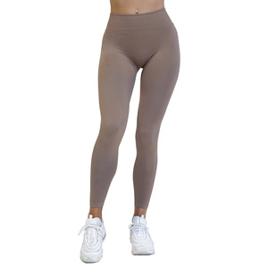 Leggings de Yoga con Cintura en V sin Costuras, Alta Elasticidad, Color Sólido, Ajuste Ceñido, Pantalones Deportivos para Mujer, Ropa de Fitness - Product Image 1