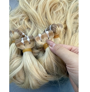 CDYHAIRVN Wholesale 613 Blonde Invisible Tape Hair Extensions Double Drawn Raw Vietnamese Human Hair <b>Bleached</b> Natural Wavy 100g - Product Image 1