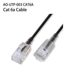 Cat6A สายแพทช์อีเธอร์เน็ต RJ45 550Mhz UTP ลวดทองแดงเปลือยบริสุทธิ์10G บาง