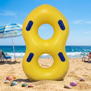 Große aufblasbare Doppel-Lazy-River-Tube für 2 Personen, Schwimmbad-Floater, aufblasbare Schwimmreifen für Wasserparks - Product Image 4