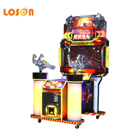 Haute qualité intérieur enfant arcade gatlin 2 joueurs 32 pouces écran pistolet simulateur de tir machine de jeu à jetons