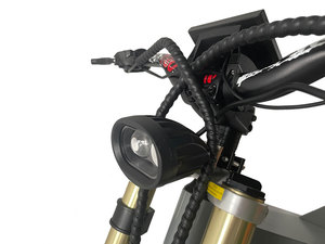 จักรยานไฟฟ้าไฮบริด SS60 72v 5000w ขายดี รุ่นความเร็วเดียว ระยะทางวิ่งไกล 60 กม. ระบบกันสะเทือนเต็มรูปแบบ ดีไซน์ทรง Bomber ยางอ้วนขนาด 26 นิ้ว - Product Image 3