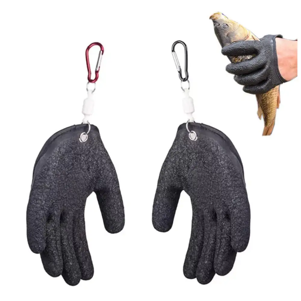 Wear Resistant Waterproof Fishing Glove with Magnet Fisherman Gloves Cut Resistant Non-slip Hooks Gloves 1PC