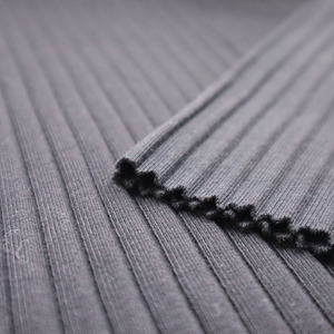 中国供应商弹力针织340gsm重量级罗纹棉涤纶氨纶宽罗纹女式针织面料定制 - Product Image 6