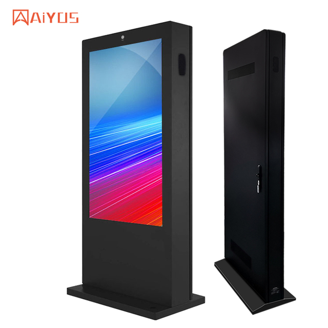 High Brightness 4K 55" Outdoor Commercial Digital Signage Totem IP65 Android Touch Screen Advertising Display