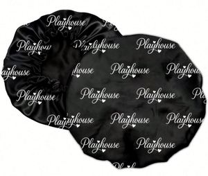 Bonnet de nuit réversible en satin double couche à volants pour cheveux bouclés naturels, avec motif, cadeau promotionnel - Product Image 3