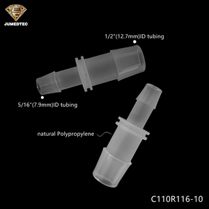 JU 5/16"x1/<b>2</b>" Straight Barb Tube Reducing Connector Plastic <b>2</b> Way I <b>Type</b> Single Sharp Hose Barb Pipe Fitting For Flexible Tube - Product Image 2