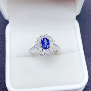 Anelli di Lusso in Argento 925 Placcato Rodio con Zaffiro Naturale Taglio Ovale, Direttamente dalla Fabbrica, per Donne, Ideali per Matrimoni, Fidanzamenti e Regali per Feste - Product Image 2