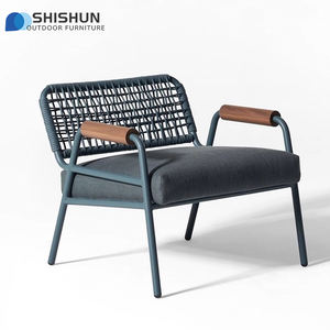 Moderne Touw Geweven Vrijetijdsstoel Bank Voor Balkon Tuin Patio Rotan Rieten Sofa Set Tuinmeubilair Fauteuil - Product Image 1