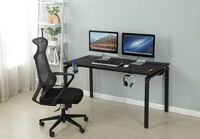 Bureau de jeu d'ordinateur de bureau de grande taille Ada Four Legs Heavy Large Load avec système de gestion des câbles