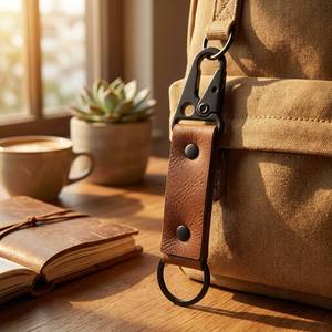 Llavero de Cuero Sintético Grabable con Láser y Logotipo Personalizado, Llaveros y <span class=keywords><strong>Mosquetones</strong></span> Promocionales de Cuero PU Vintage - Product Image 1