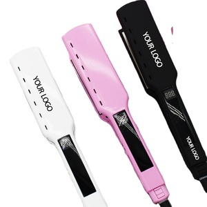 Горячая Распродажа Инструменты для укладки волос с индивидуальным логотипом Керамический выпрямитель для волос плоский утюжок светодиодный цифровой портативный выпрямитель для волос