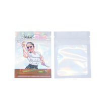 Sacs Mylar Holographiques Uniques à Forme Personnalisée, Découpés sur Mesure, Anti-Odeur, avec Fermeture Ziplock, pour 1g, 3.5g, 7g, 14g – Sacs Mylar à Formes Spéciales et Originales
