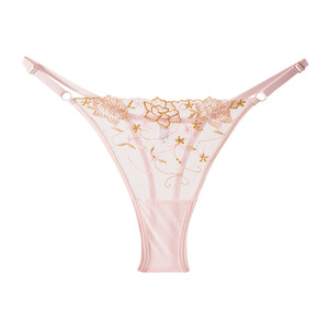 Braguitas de Tanga de Encaje Bordado para Mujer, Transparentes, de Malla, Sexys, Transpirables, Cómodas, Ultrafinas, de Talle Bajo - Product Image 1
