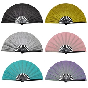 Abanicos Plegables de Bambú Negro de 13 Pulgadas QYL de FAREA al por Mayor, Abanico de Mano Grande <span class=keywords><strong>para</strong></span> Fiestas con Elemento de Corriente de Marea <span class=keywords><strong>para</strong></span> Baile - Product Image 1