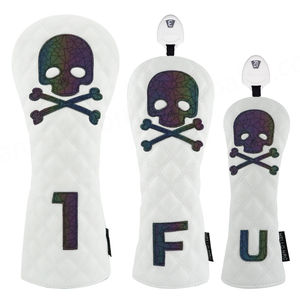 Custom Golf <b>Head</b> Covers Print Embroidery Pu Leather Driver Wood Club Covers Golf Club Cover Skeleton Custom - Product Image 6