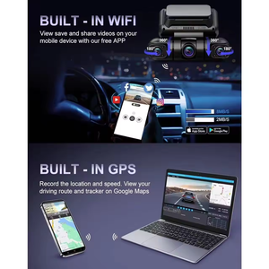 3 "4 kênh Dash Cam phía trước phía sau bên trong bên trái bên phải Full HD xe máy ảnh Radar Phát hiện chuyển động xe Bảng điều khiển máy ảnh Ghi âm 5G W - Product Image 5