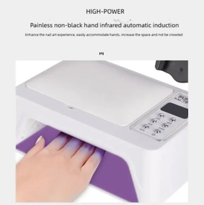 Lampe <span class=keywords><strong>à</strong></span> ongles SUN KM T9 96W avec support pour téléphone et repose-mains, 78 perles LED, double source lumineuse, 5 modes de minuterie, séchage rapide - Product Image 3