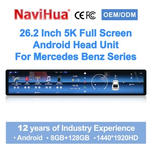 Navihua Écran tactile long format LCD Android Audio Carplay Radio Auto 26,2 pouces pour Benz C W205 GLC GLA CLA a E Class - Product Image 1