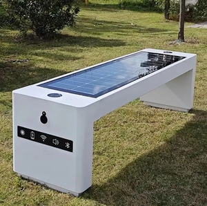 Banc intelligent solaire en acier inoxydable imperméable avec recharge sans fil pour salle de sport et <span class=keywords><strong>centre</strong></span> <span class=keywords><strong>commercial</strong></span>, utilisation en extérieur, capacité de 4 places - Product Image 4