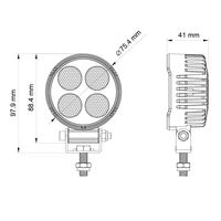Projecteur de travail LED rond à haute luminosité avec technologie TCS pour camions, mines et travaux de construction